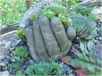 Hypertufa garden hands